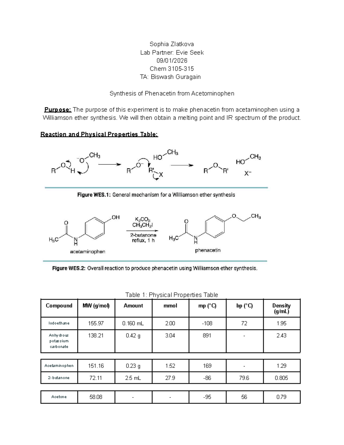 Experiment 7: Synthesis of Phenacetin from Acetaminophen - Studocu