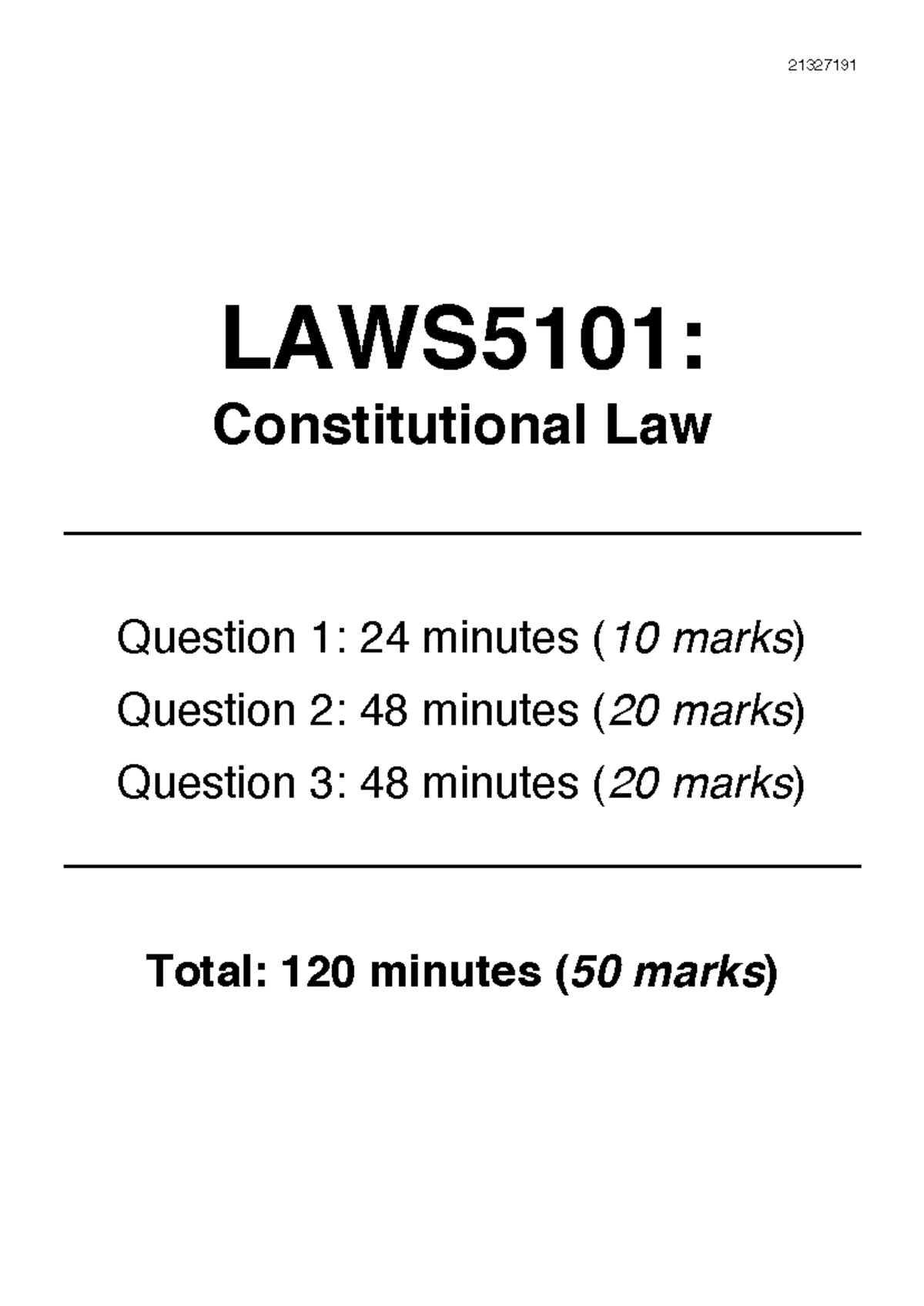 LAWS5101: Constitutional Law Exam Notes and Key Concepts - Studocu