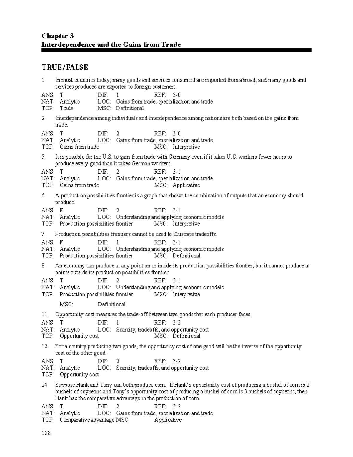 Chapter 03 Interdependence and the Gains from Trade - Chapter 3 ...