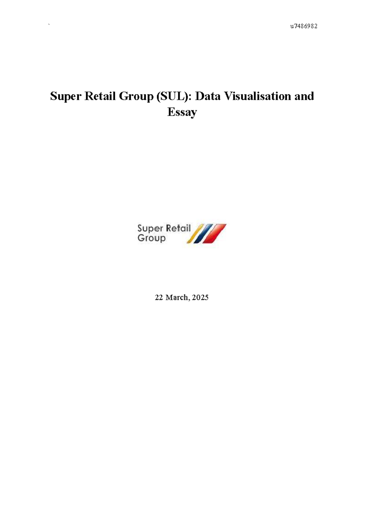 BUSN2036: Data Visualization and Analysis of Super Retail Group (SUL ...