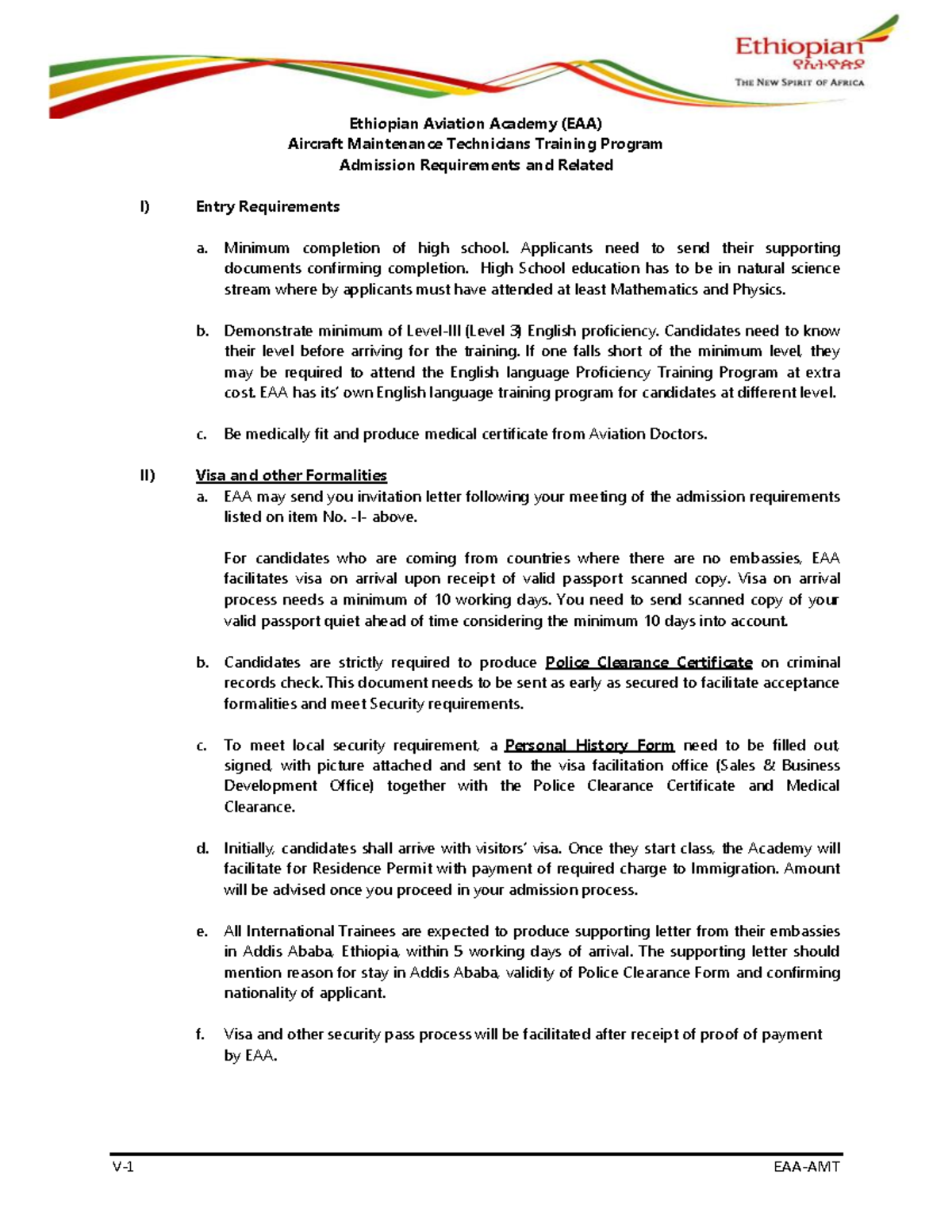 EAA-AMT Aircraft Maintenance Technicians Admission Process for Int'l ...