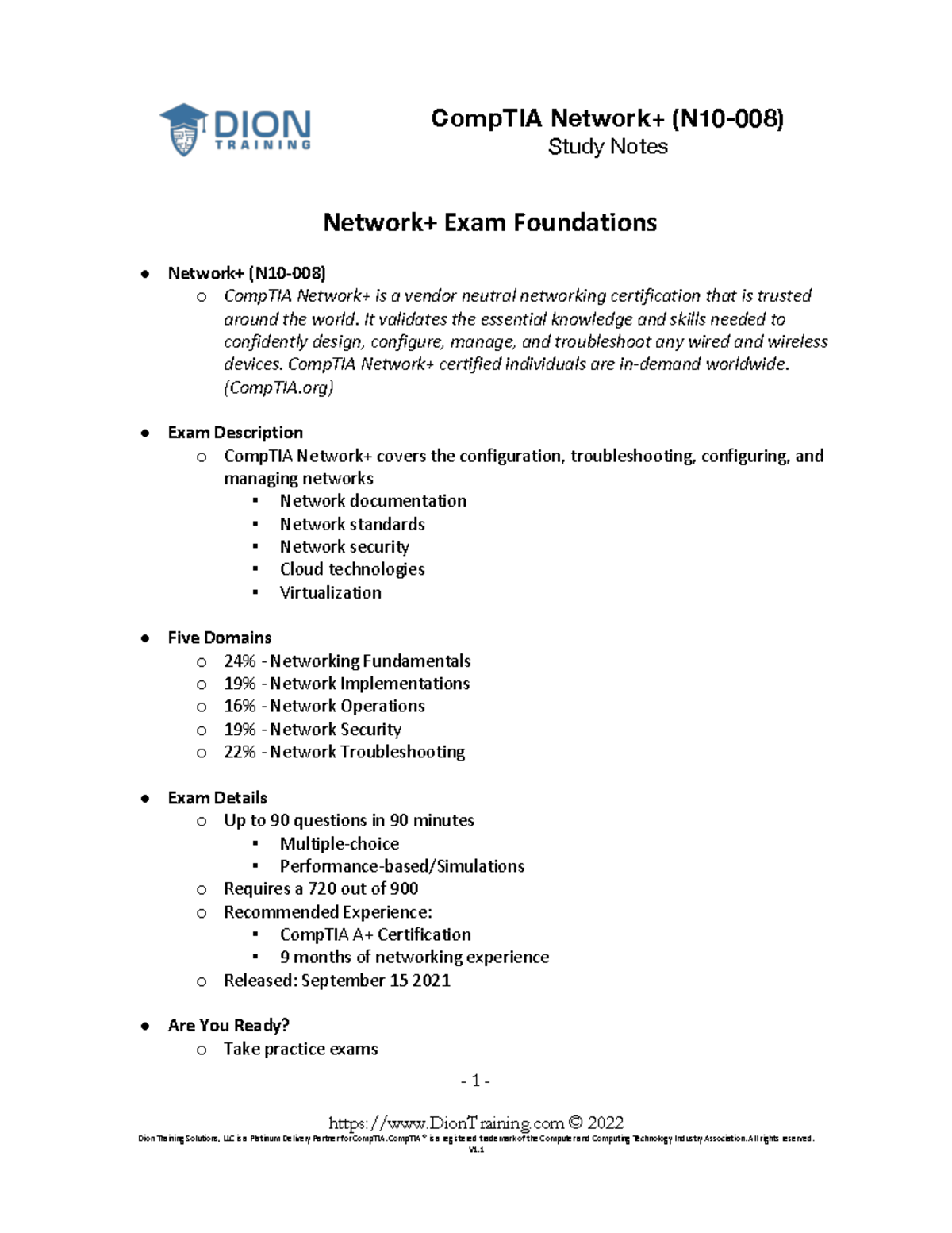 Final Exam Study Guide for MATH101: Network+ Certification Insights ...