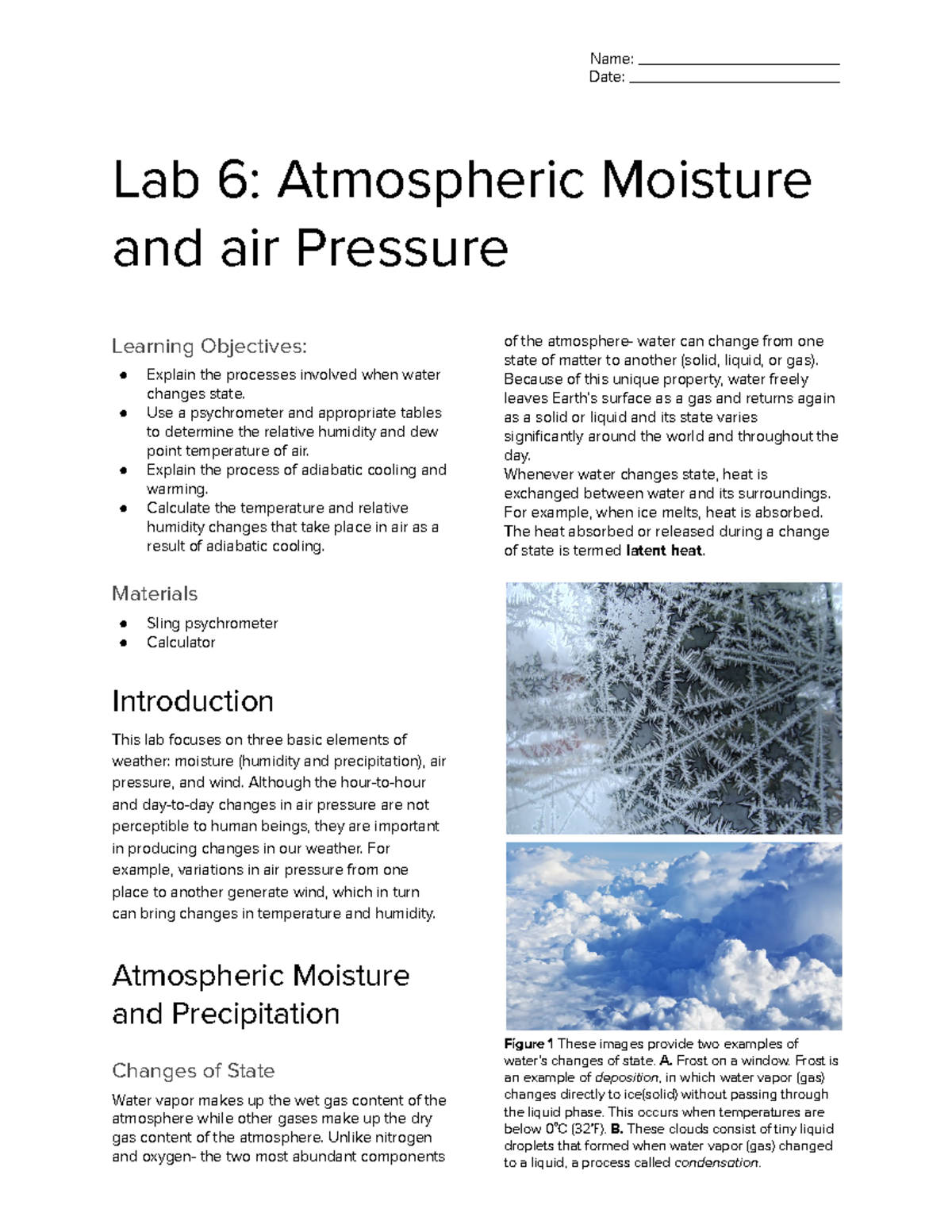 Lab 6: Atmospheric Moisture & Adiabatic Processes Analysis - Studocu