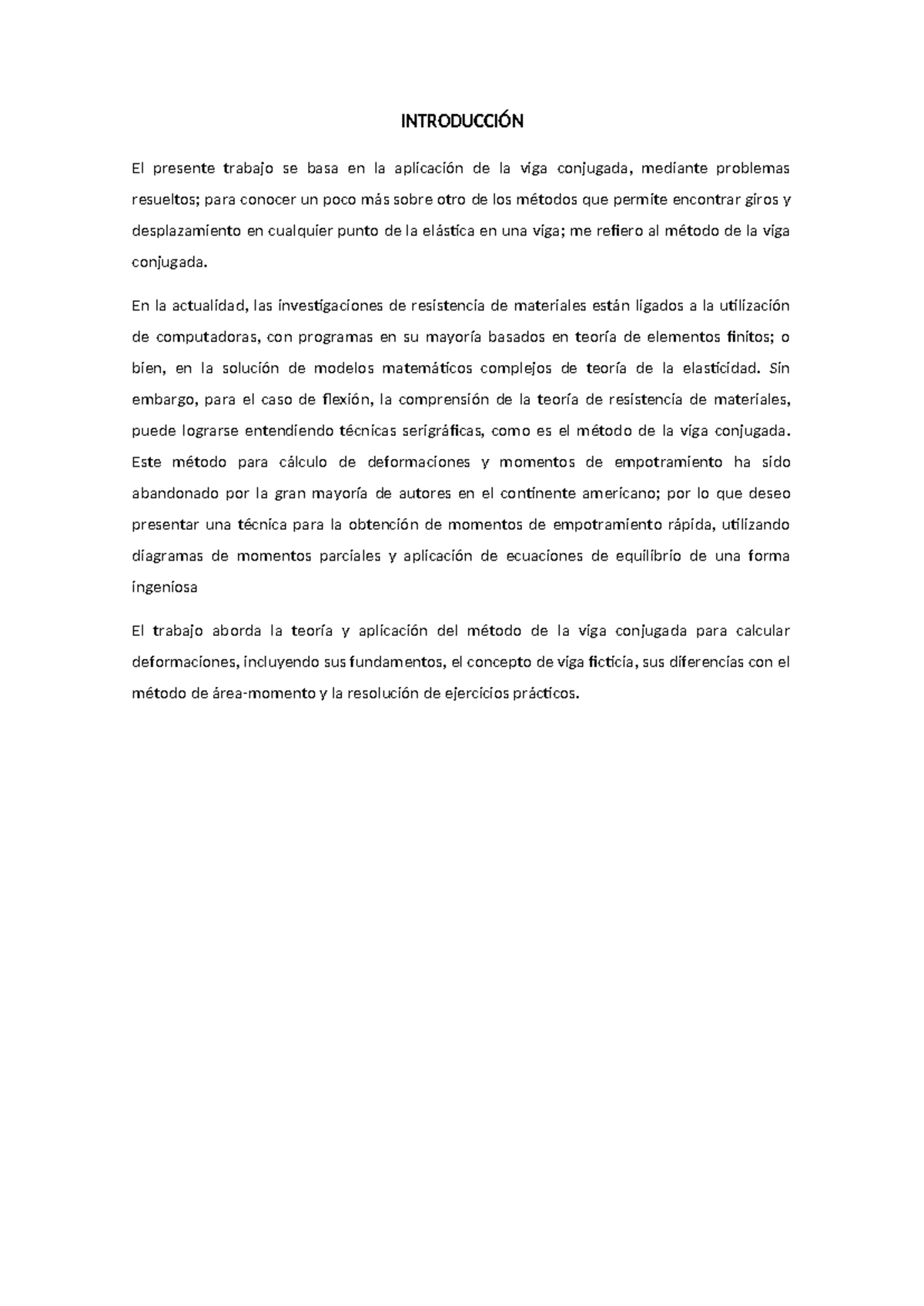 Método de la Viga Conjugada: Teoría y Aplicaciones en Estructuras - Document Preview