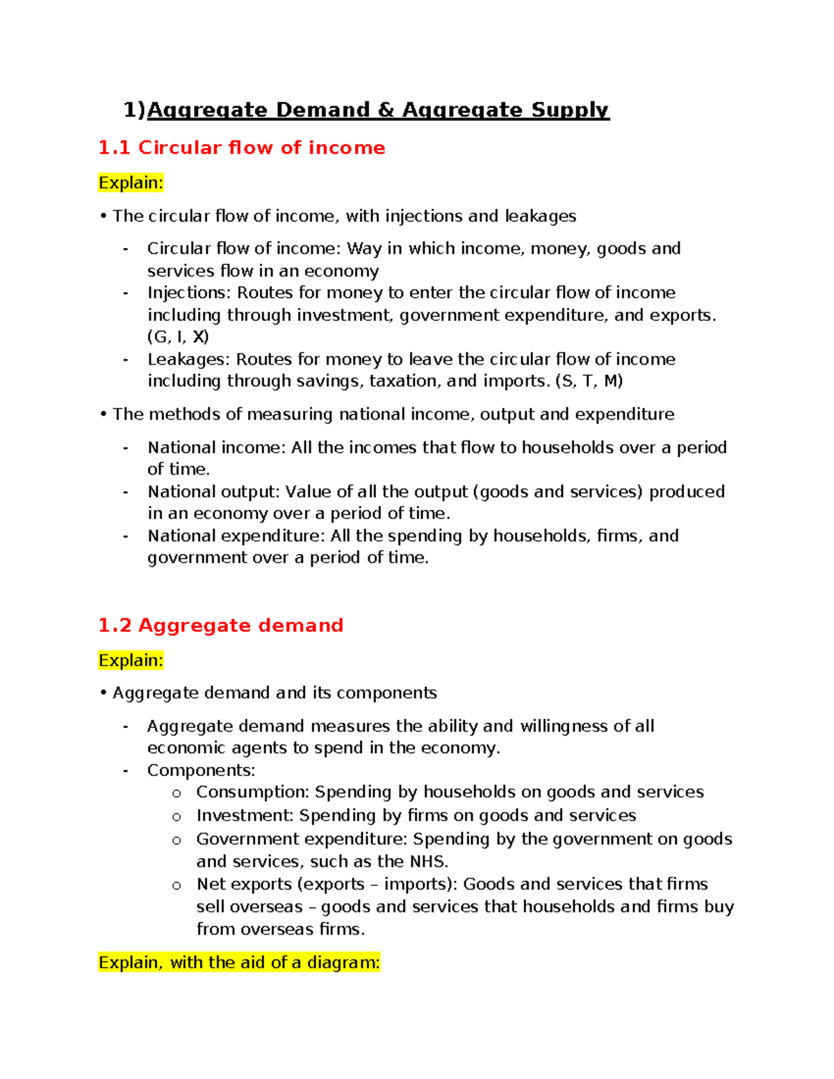 Macro Revision Notes for Economics (ECO101) - Studocu
