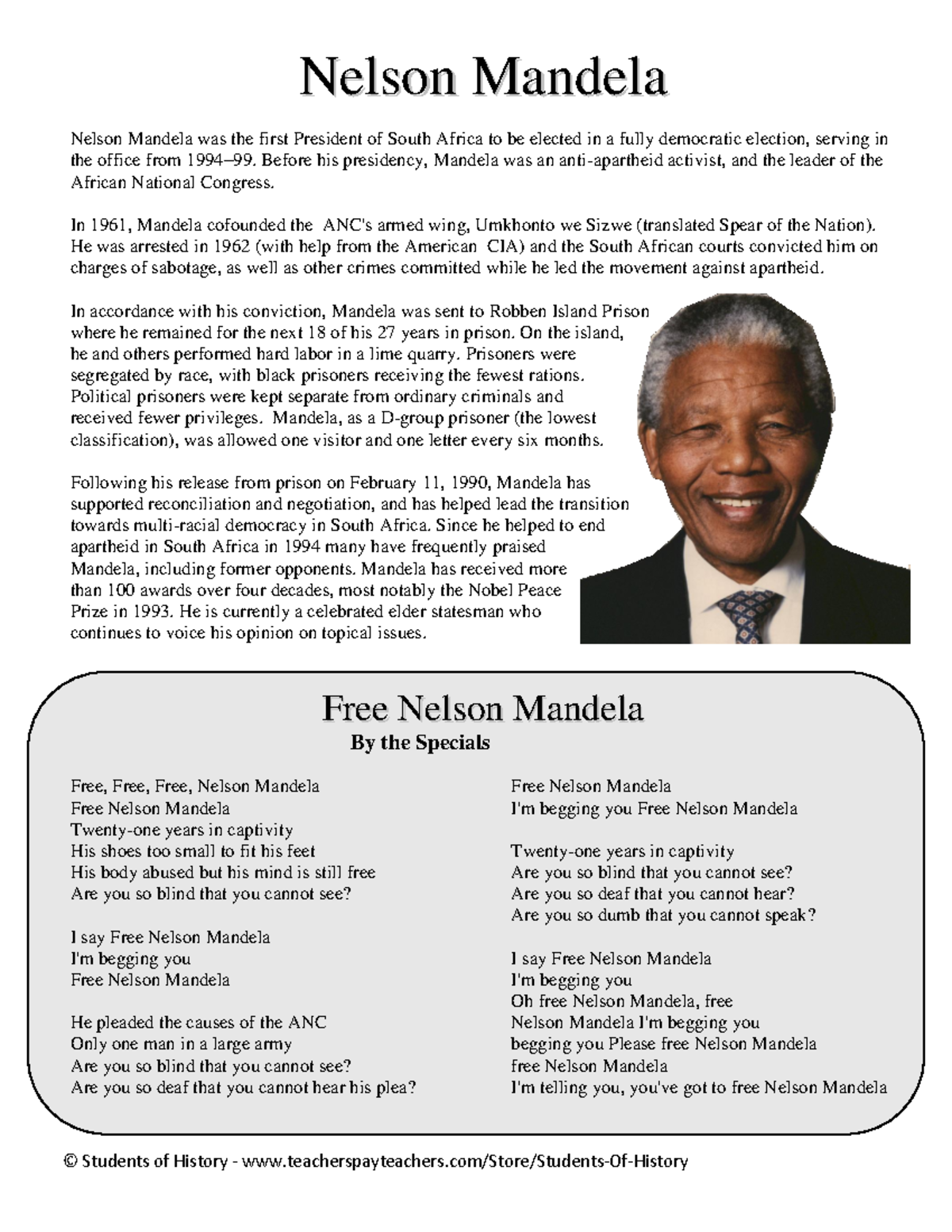 Nelson Mandela 1994 Biography