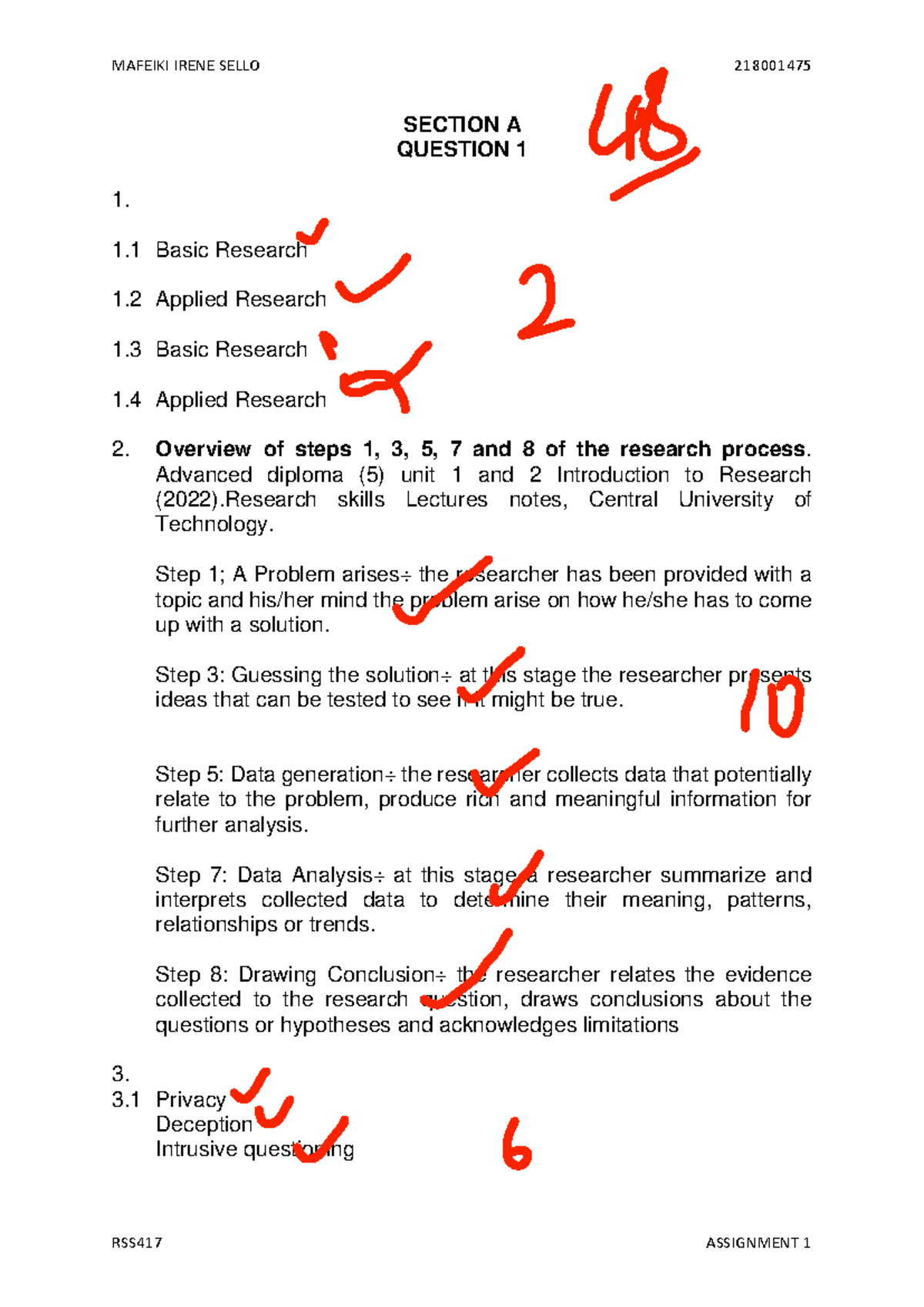 Research+assignment - question paper with answers - SECTION A QUESTION ...