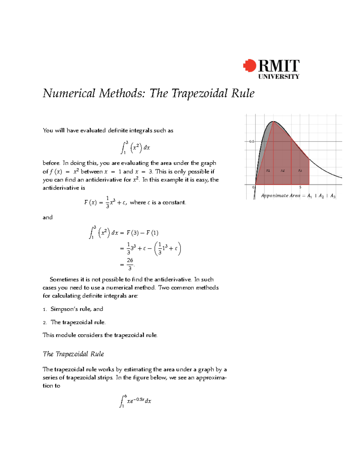 Numerical Methods: Understanding the Trapezoidal Rule in Depth - Studocu