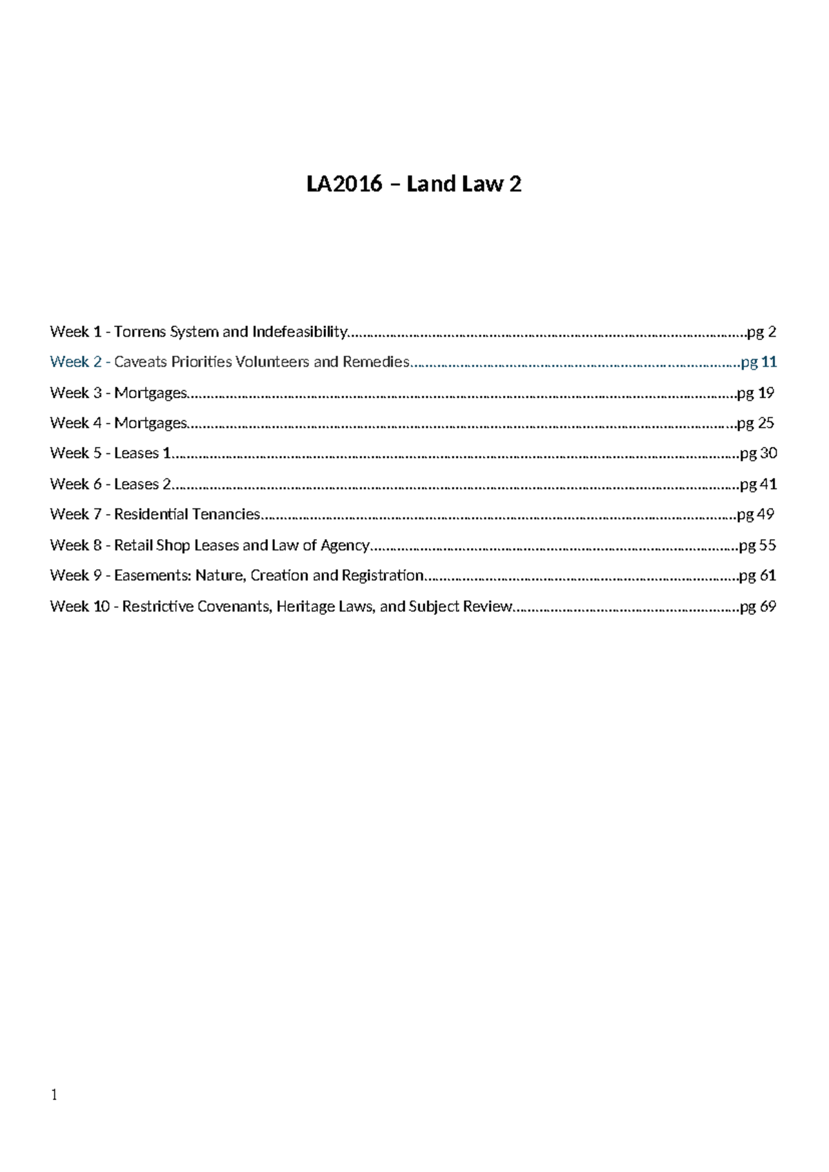 LA2016 - Comprehensive Exam Notes on Land Law Principles - Studocu