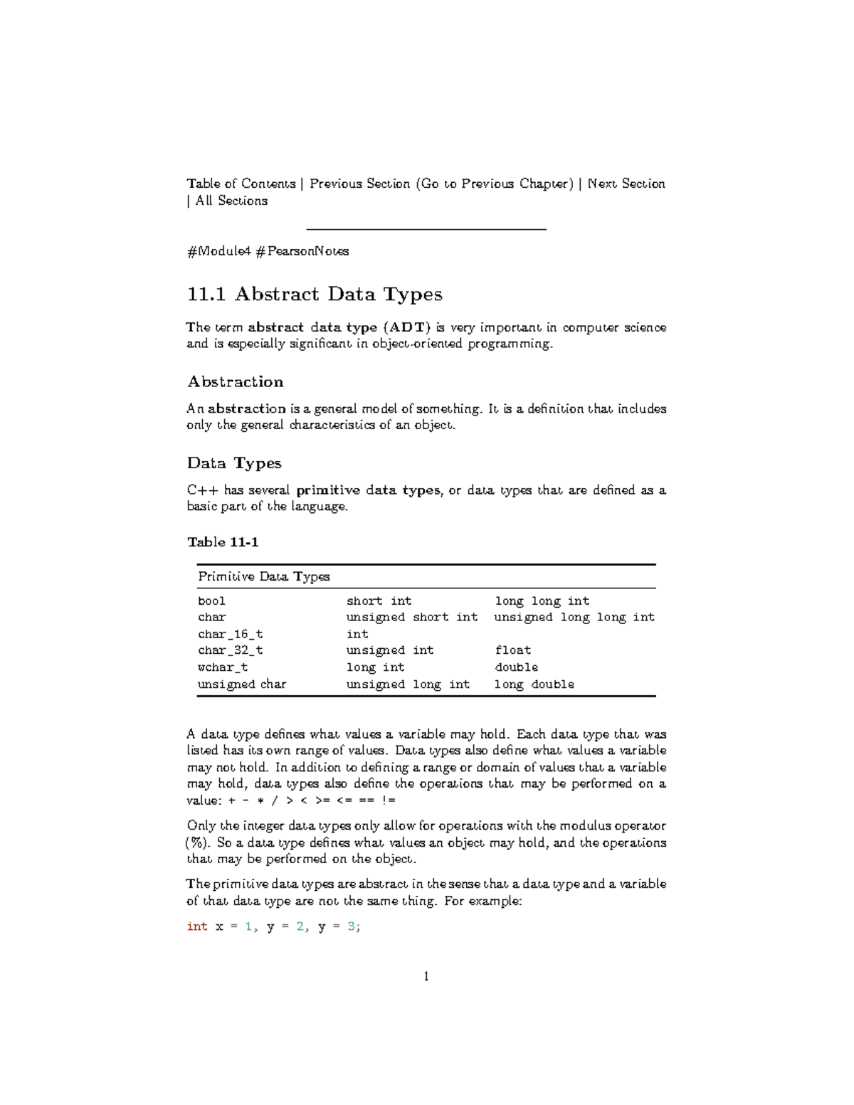 11.1 - Understanding Abstract Data Types in C++ Concepts - Studocu