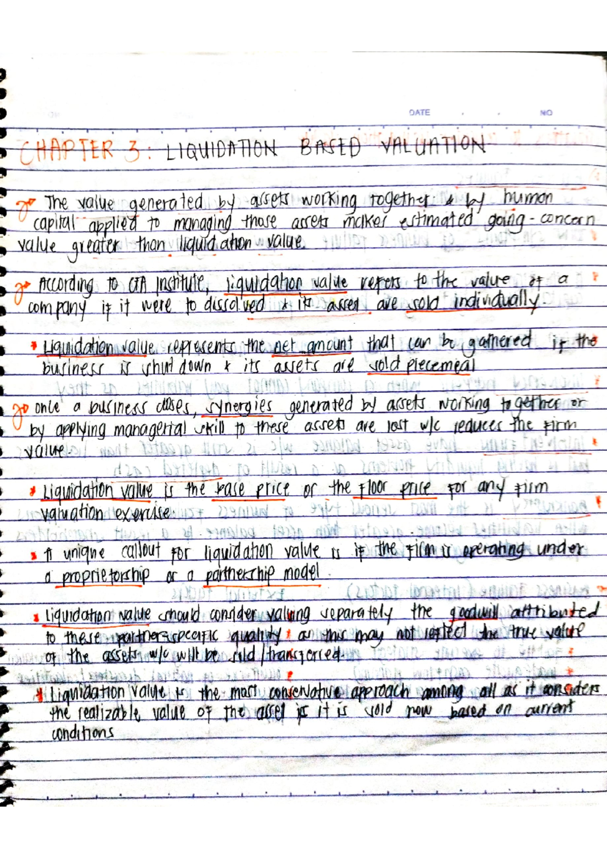 DATE CHAPTER 3: LIQUIDATION BASED VALUATION AND BUSINESS FAILURE - Studocu