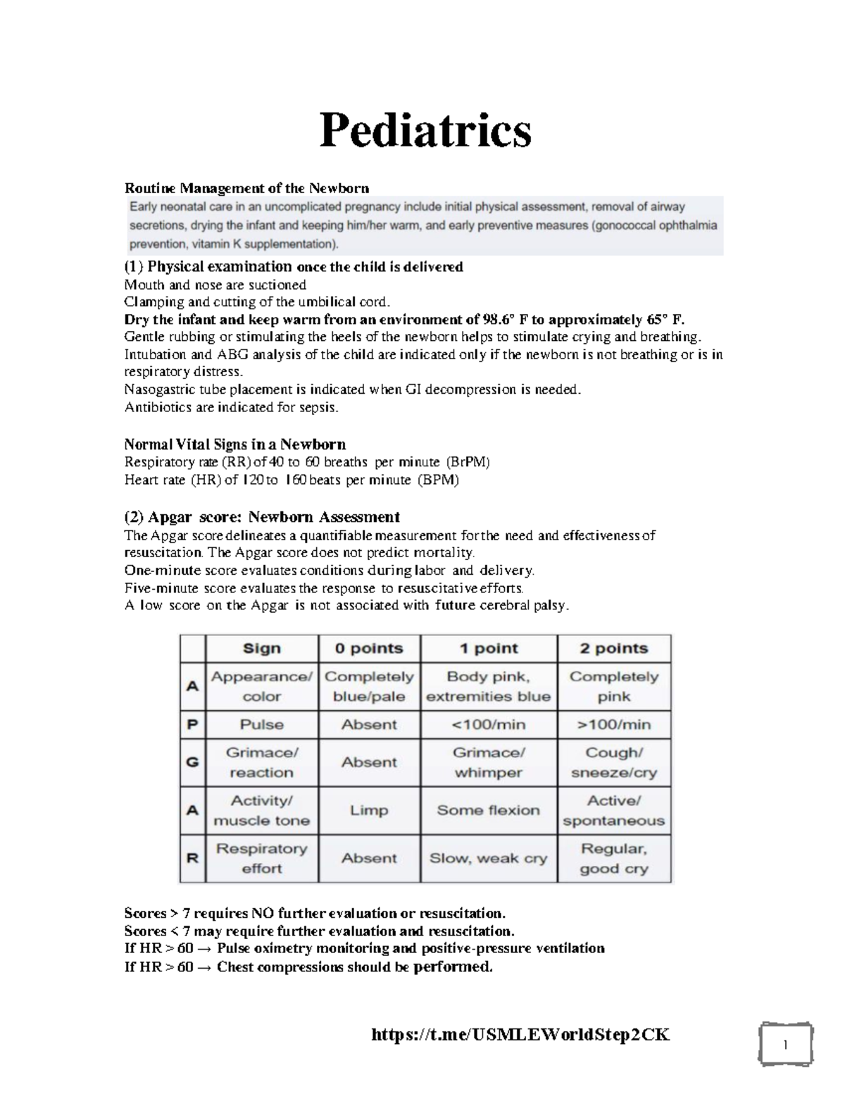 UW - Elseby Notes - Media - t/USMLEWorldStep2CK Pediatrics Routine ...