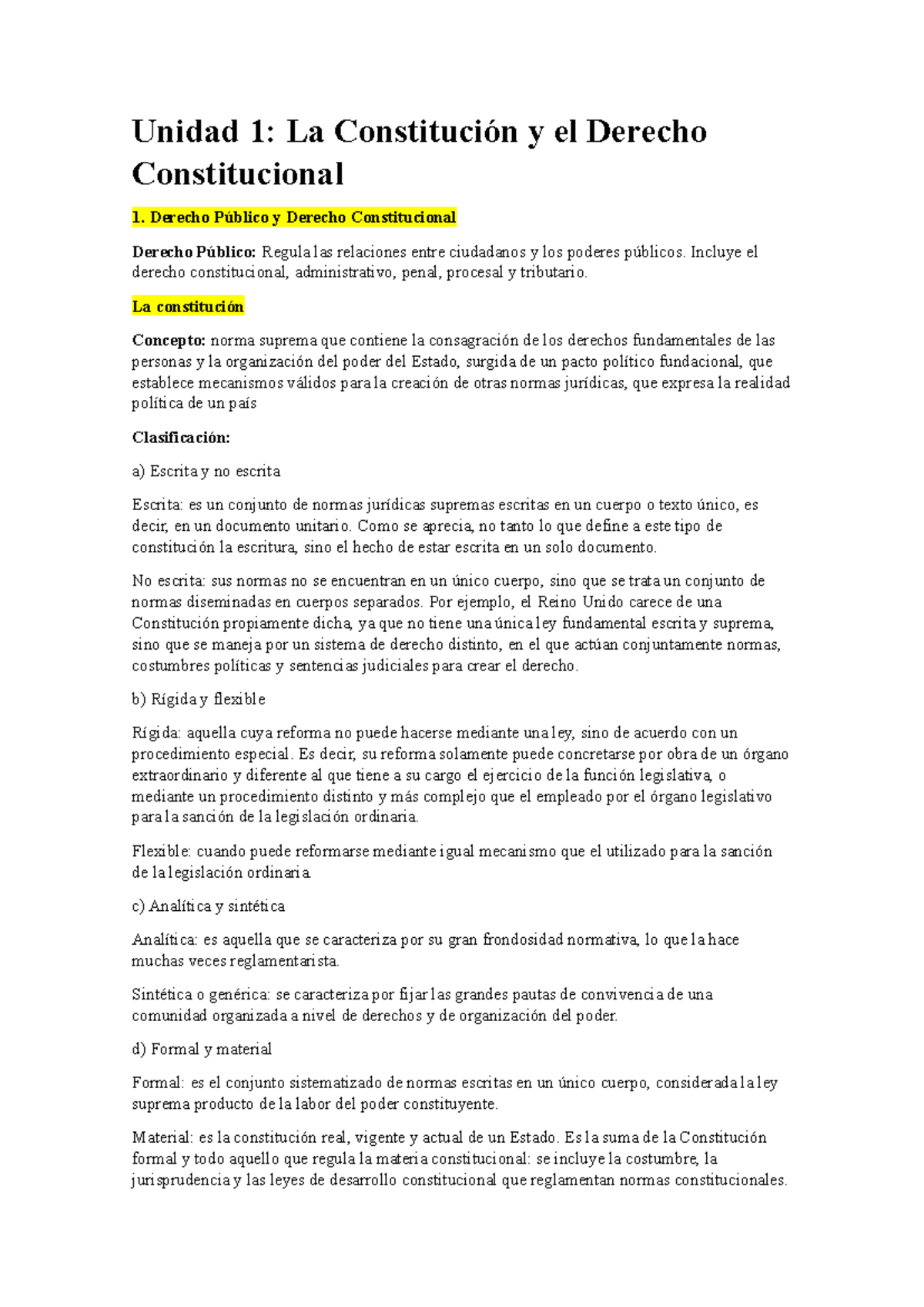 Resumen de Derecho Constitucional 1: La Constitución y sus Fundamentos ...