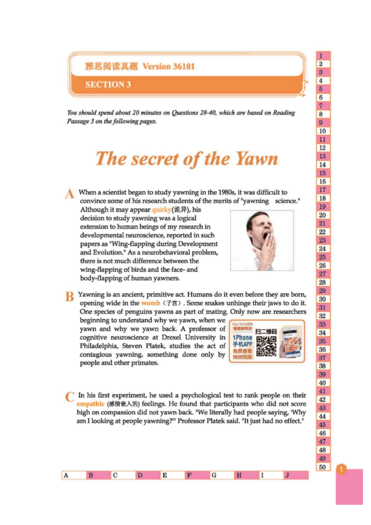 Reading Passage 3: The Science of Yawning and Its Implications - Studocu