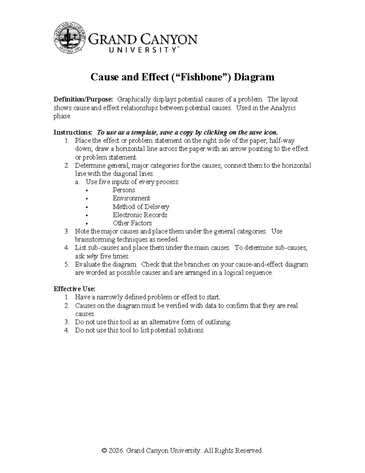 NSG 436 RS Cause and Effect Fishbone Diagram Template - Studocu