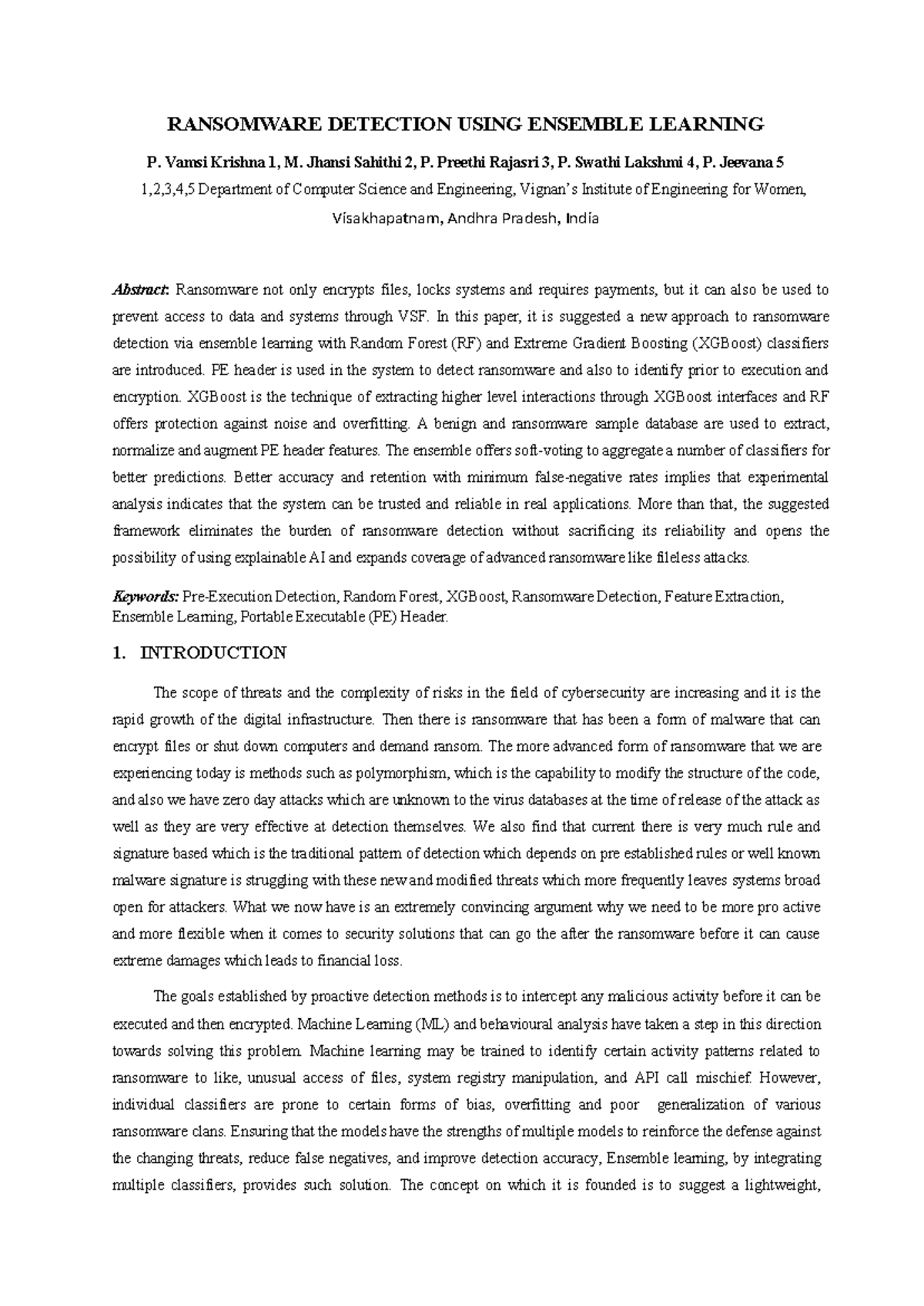 Ransomware Detection Using Ensemble Learning: A Study on RF & XGBoost ...