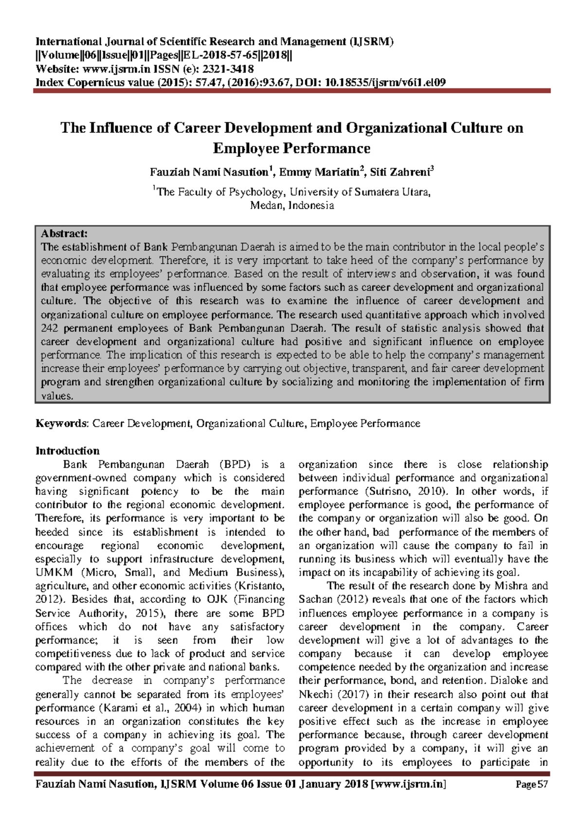 The Influence of Career Development and - International Journal of ...