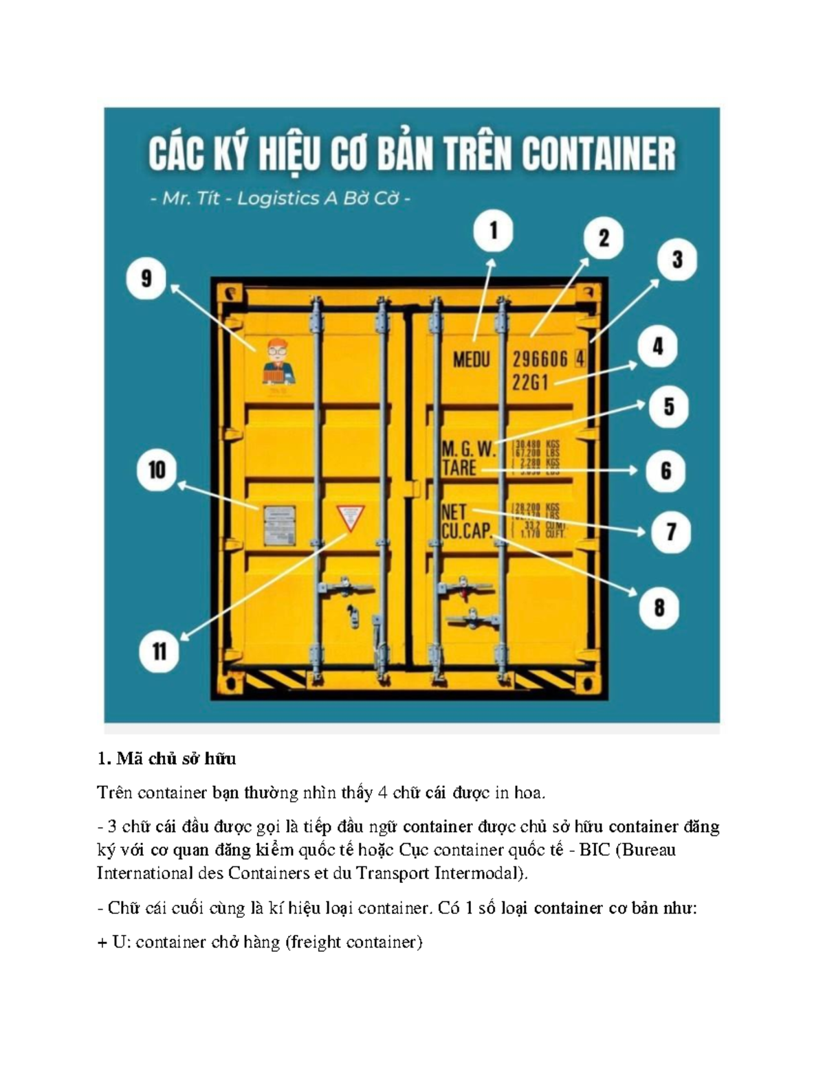 Ký Hiệu Container và Thông Tin Kèm Theo - Hướng Dẫn Chi Tiết - Studocu
