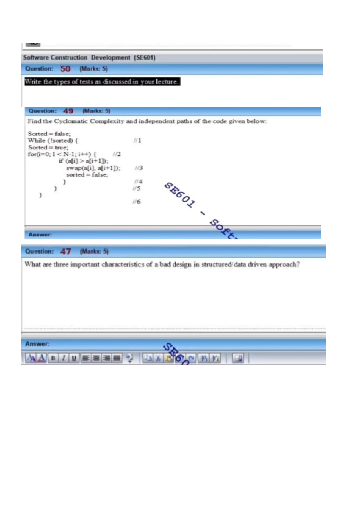 SE601 Software Construction Development MCQs for Current Paper 2024-25 ...