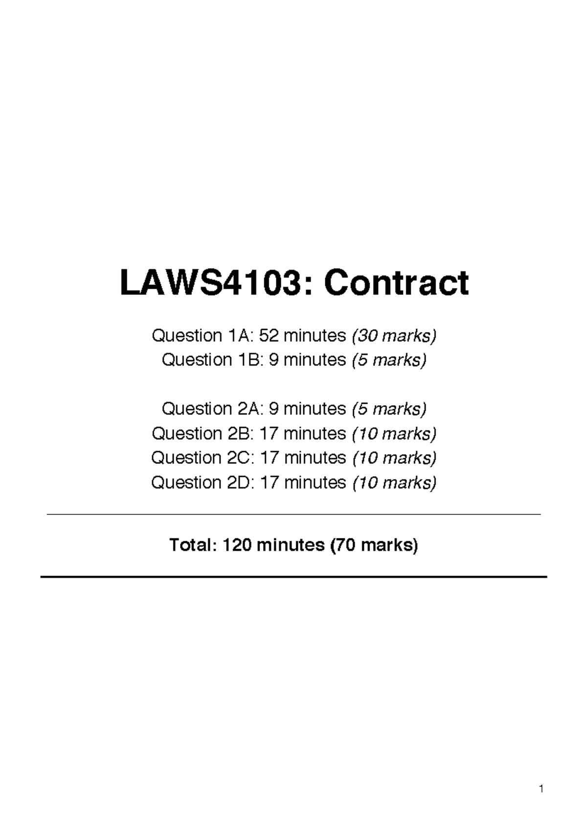 LAWS4103 Contract Law Final Exam Notes: Key Concepts & Case Summaries ...
