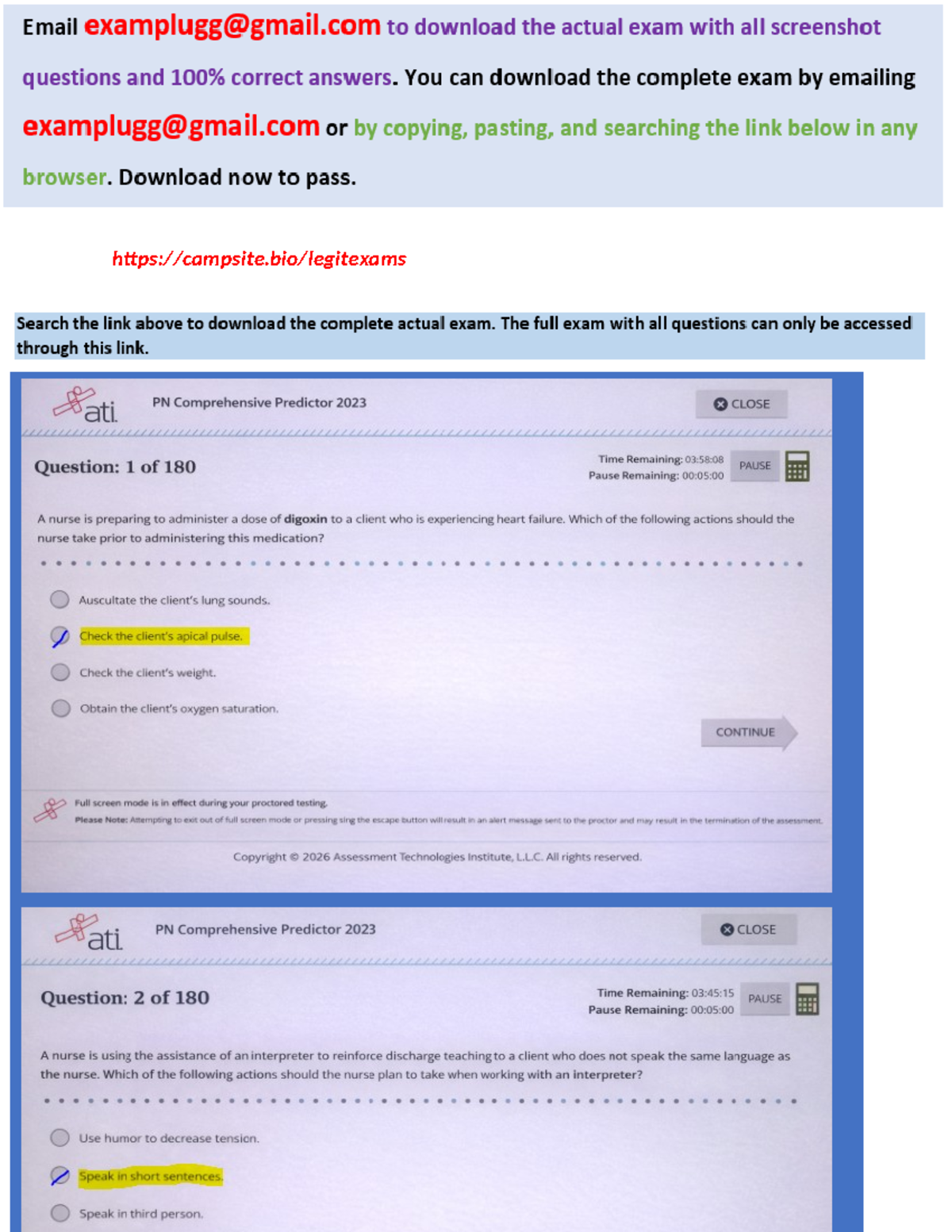 In-Depth ATI PN Comprehensive Predictor Exit Exam 2023-2026: 180 Q&A ...