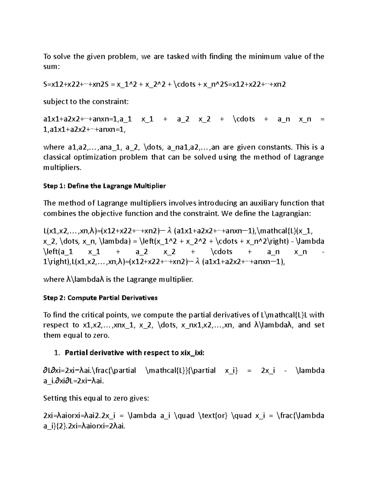 Optimization Problem Using Lagrange Multipliers: A Study Guide - Studocu