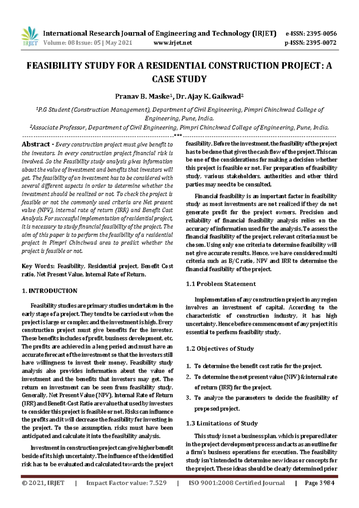 Template 2d - Feasibility Study 3 - construction project - Volume: 08 ...