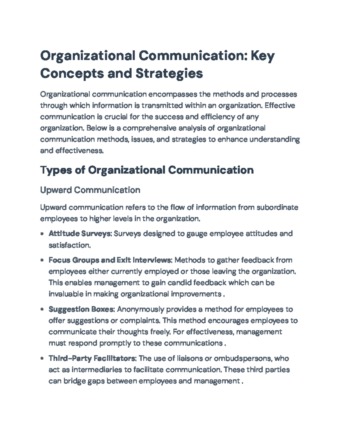 Organizational Communication: Strategies and Key Concepts Analysis ...