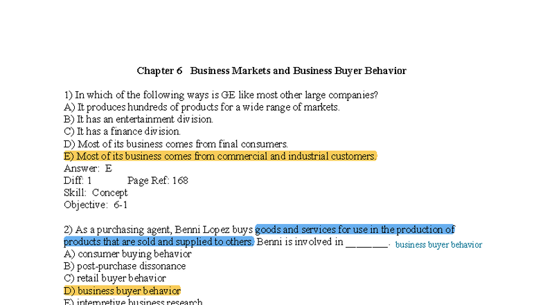 Chapter 6: Business Markets & Buyer Behavior (Kotler) - Studocu