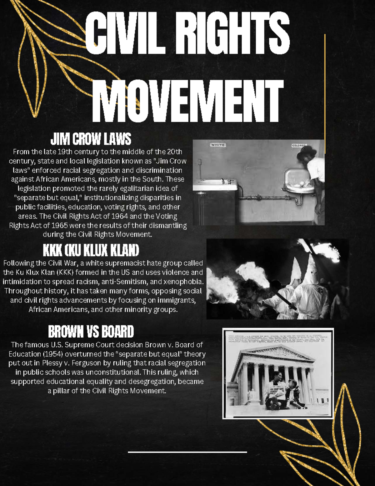 CIVIL RIGHTS MOVEMENT: JIM CROW LAWS & KEY EVENTS (HIST 101) - Studocu