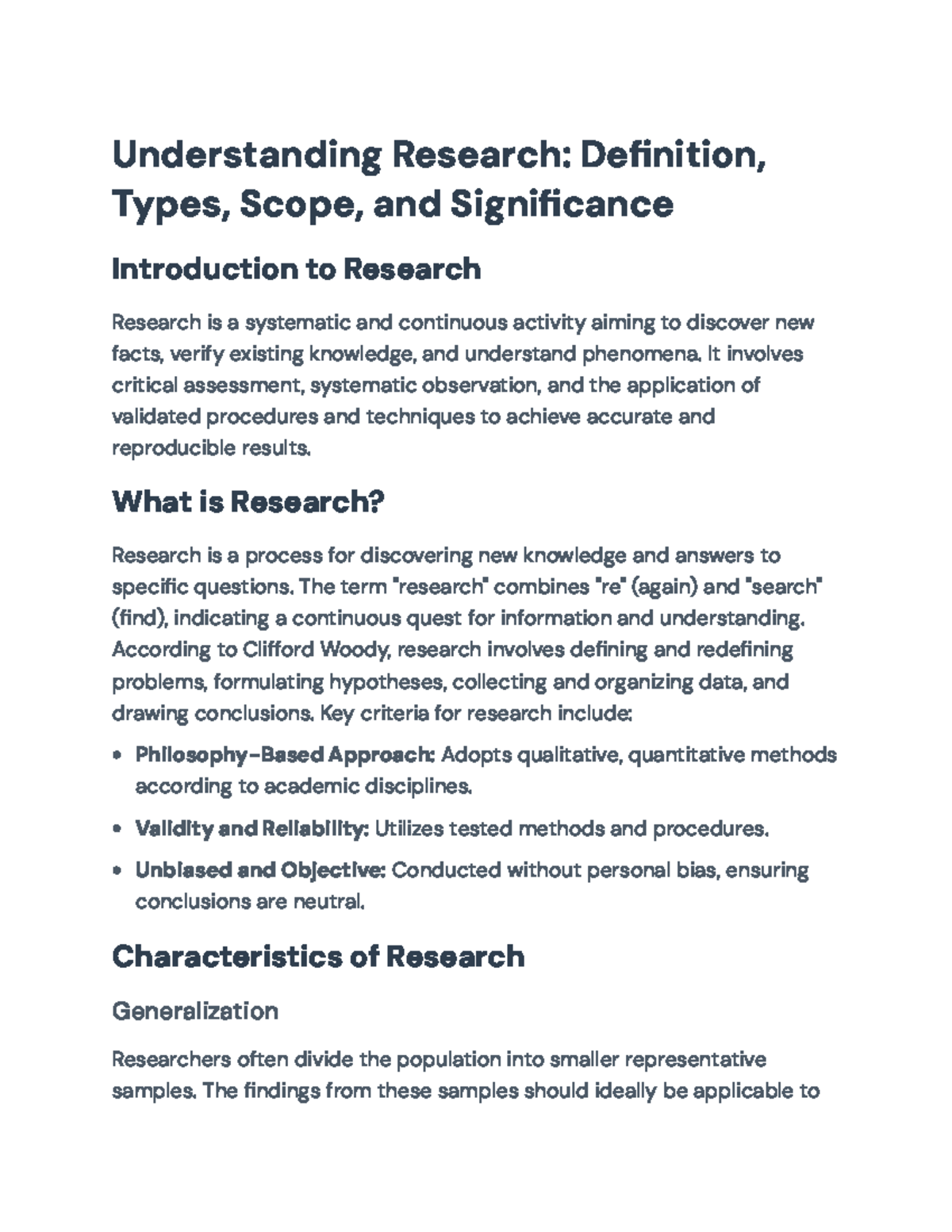 Introduction to Research: Definition, Types, Scope, and Significance ...