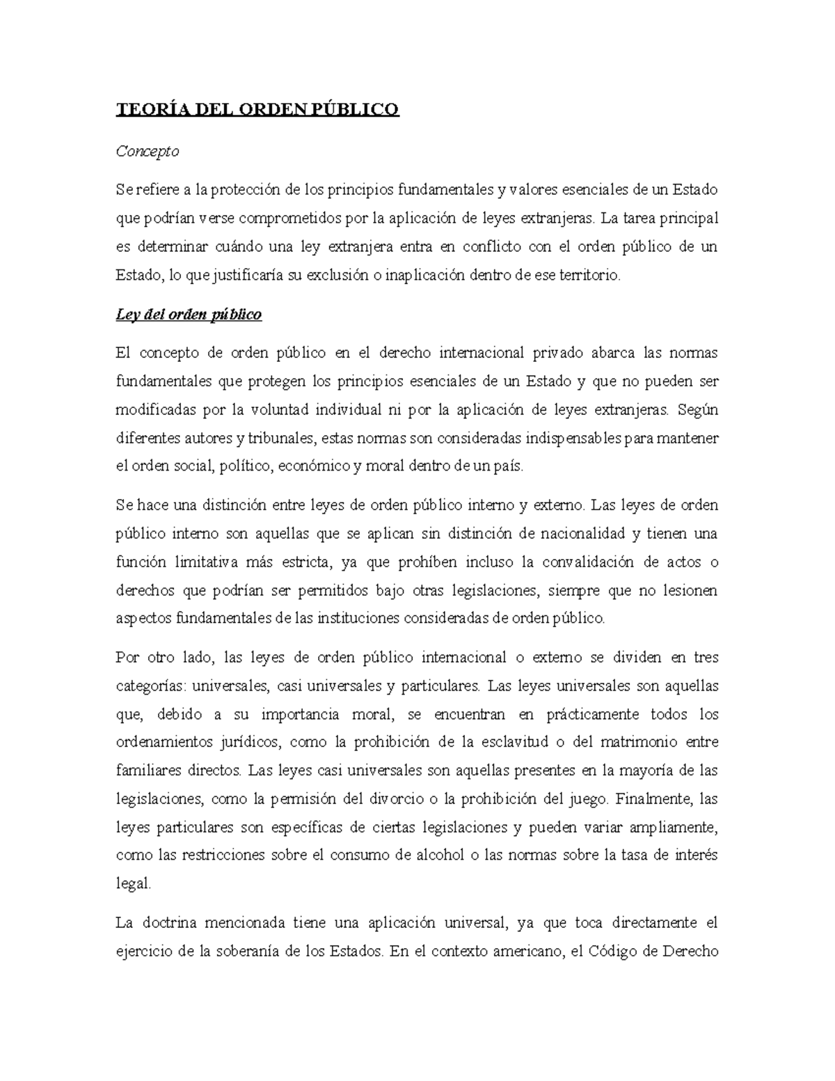 Teorías del Orden Público y Fraude a la Ley en Derecho Internacional ...