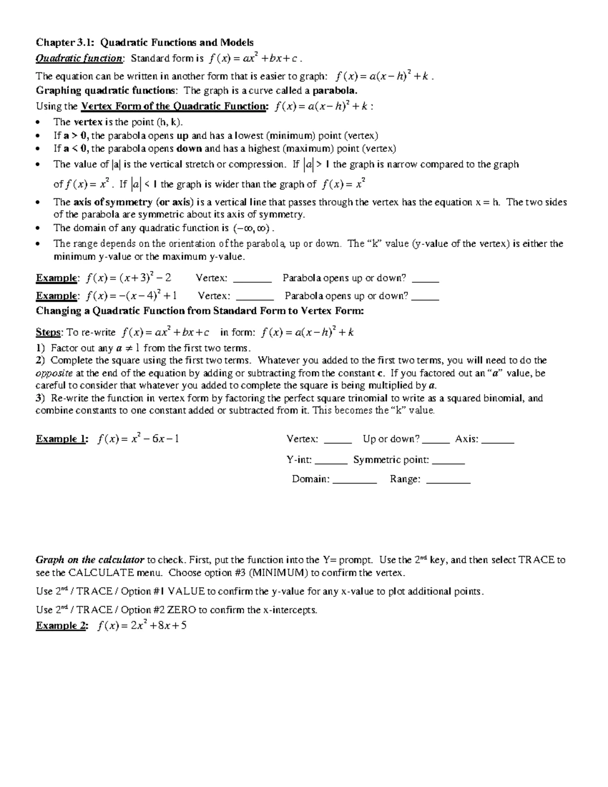 MAT 171 Chapter 2.4 & 2.5: Linear Functions & Their Applications - Studocu