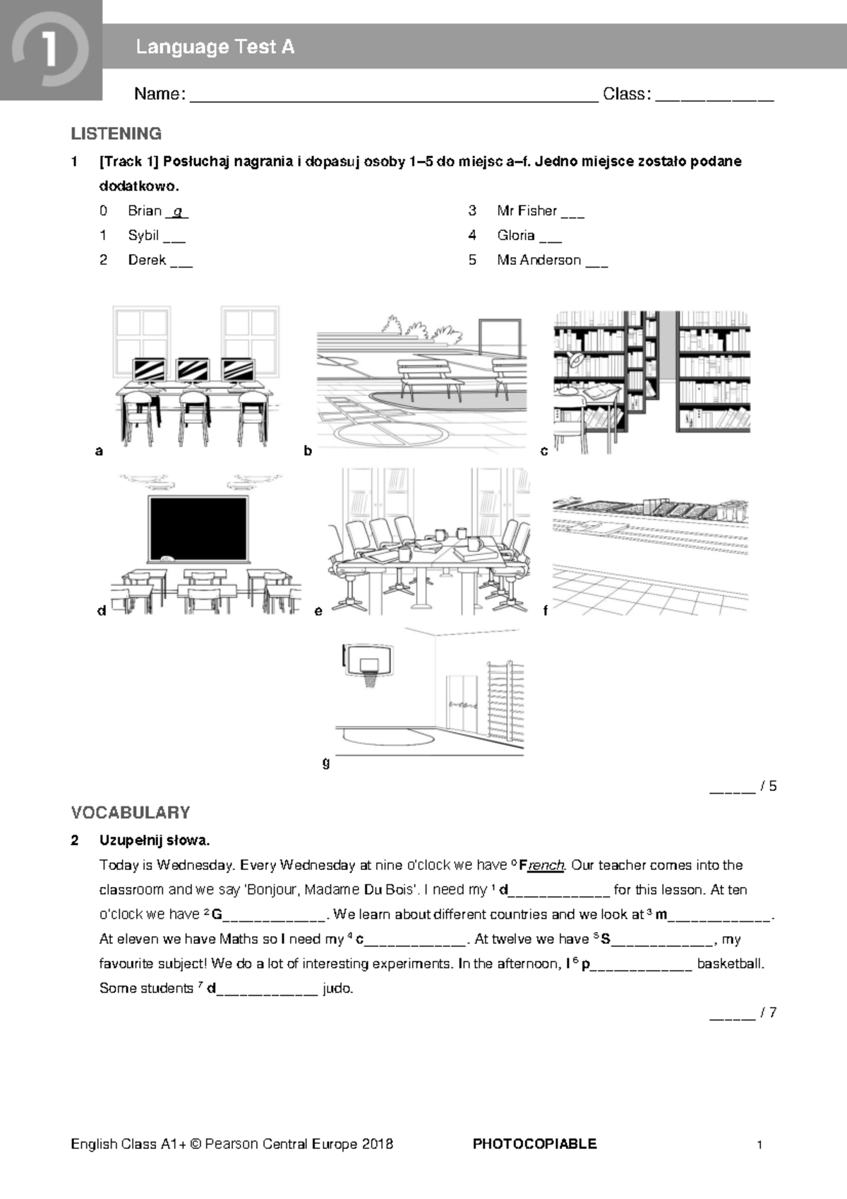 438105390 EC A1P Language Test 1A - Listening & Writing Topics - Studocu