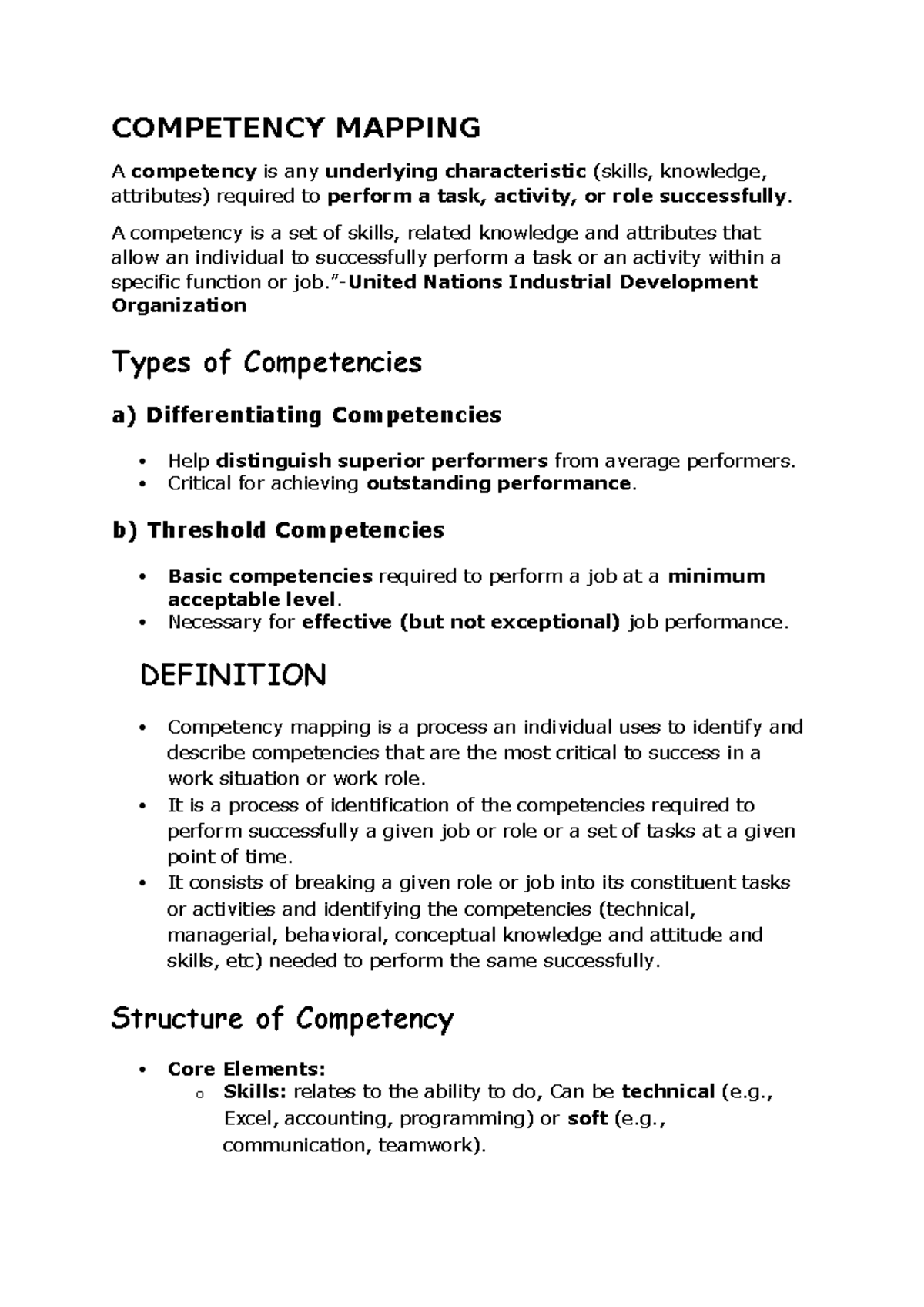 Competency Mapping: Identifying Skills for Success - ABCD - Studocu