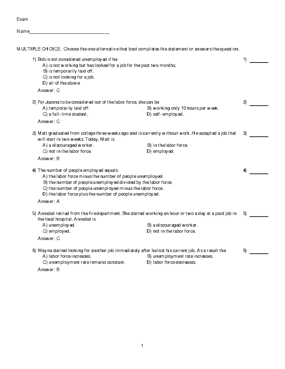 Multiple Choice Questions with Answers - ECON 101 Exam Review - Studocu