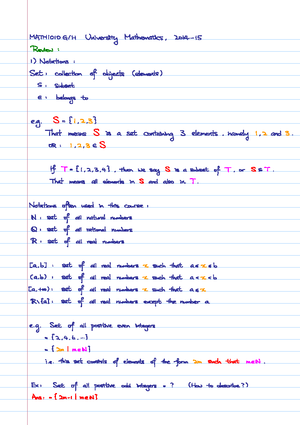 University Mathematics - MATH 1010 - Studocu