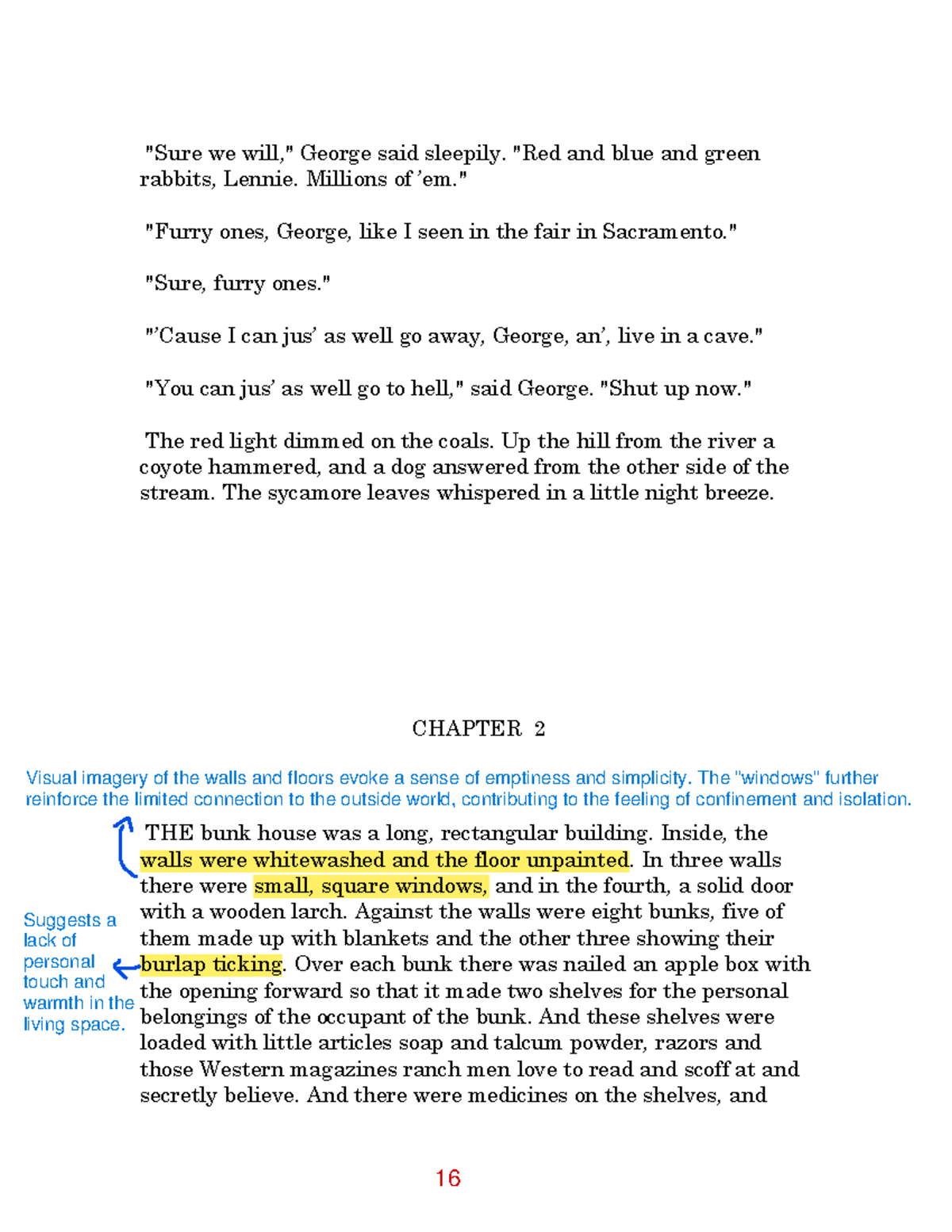 Chapter 2 Annotations for Of Mice and Men (ENG 101) - Studocu