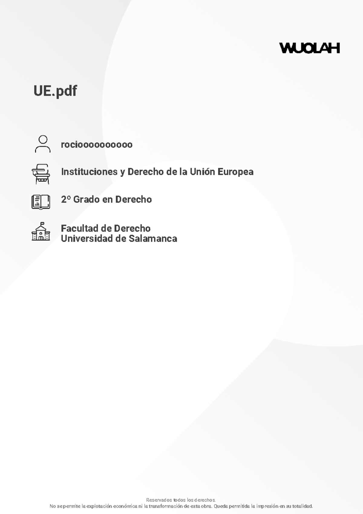 UE - Apuntes de Derecho de la Unión Europea - 2º Grado en Derecho - Studocu