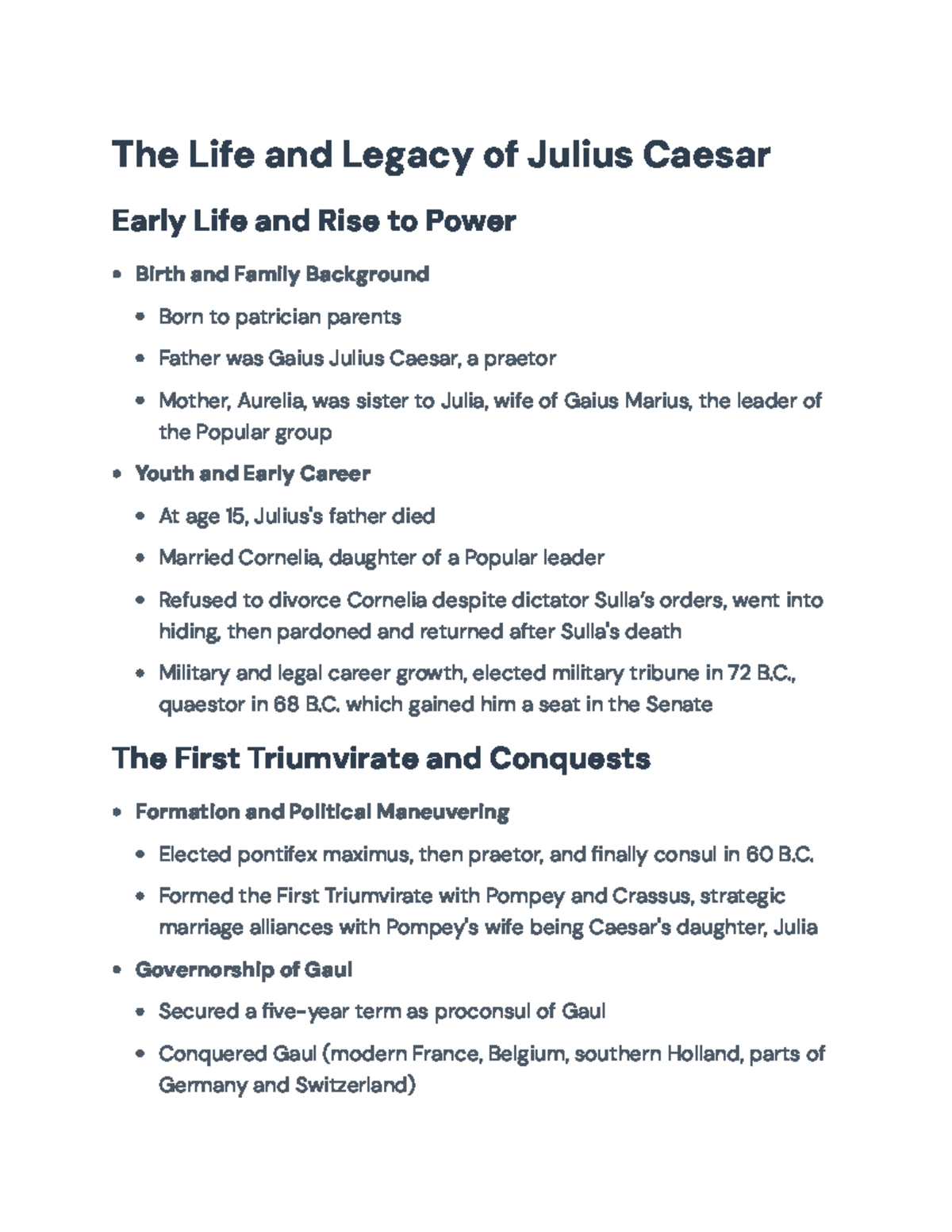 Julius Caesar: Life, Legacy, and Political Maneuvers in Rome - The Life ...