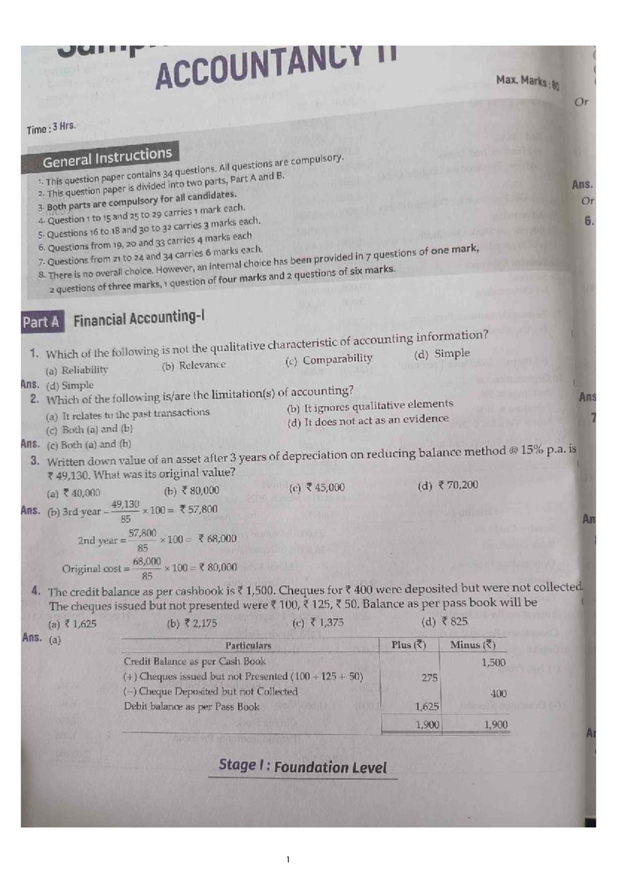 Accounts Sample Paper 2: ACCOUNTANCY Max. Marks 80 - Studocu