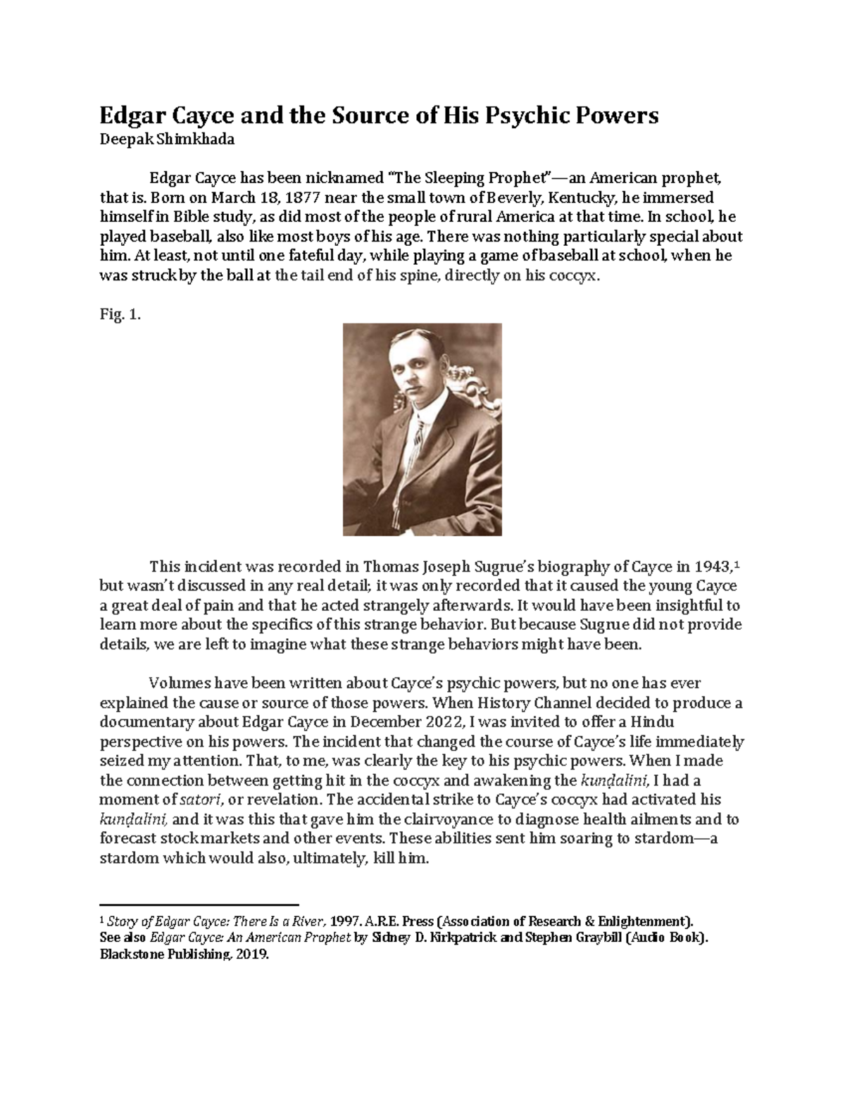 Edgar Cayce: Unveiling the Source of His Psychic Powers - Studocu