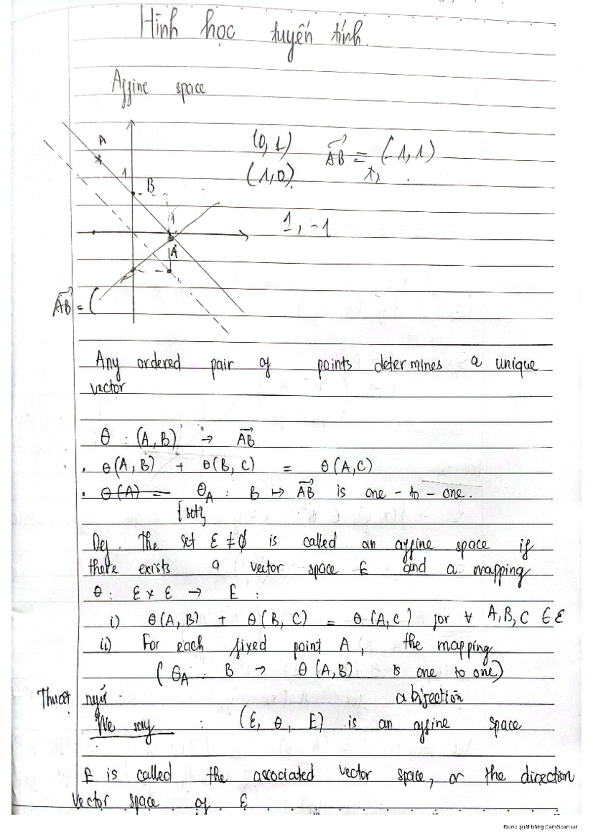 Affine Space Concepts and Properties - Math 11 Notes - Studocu
