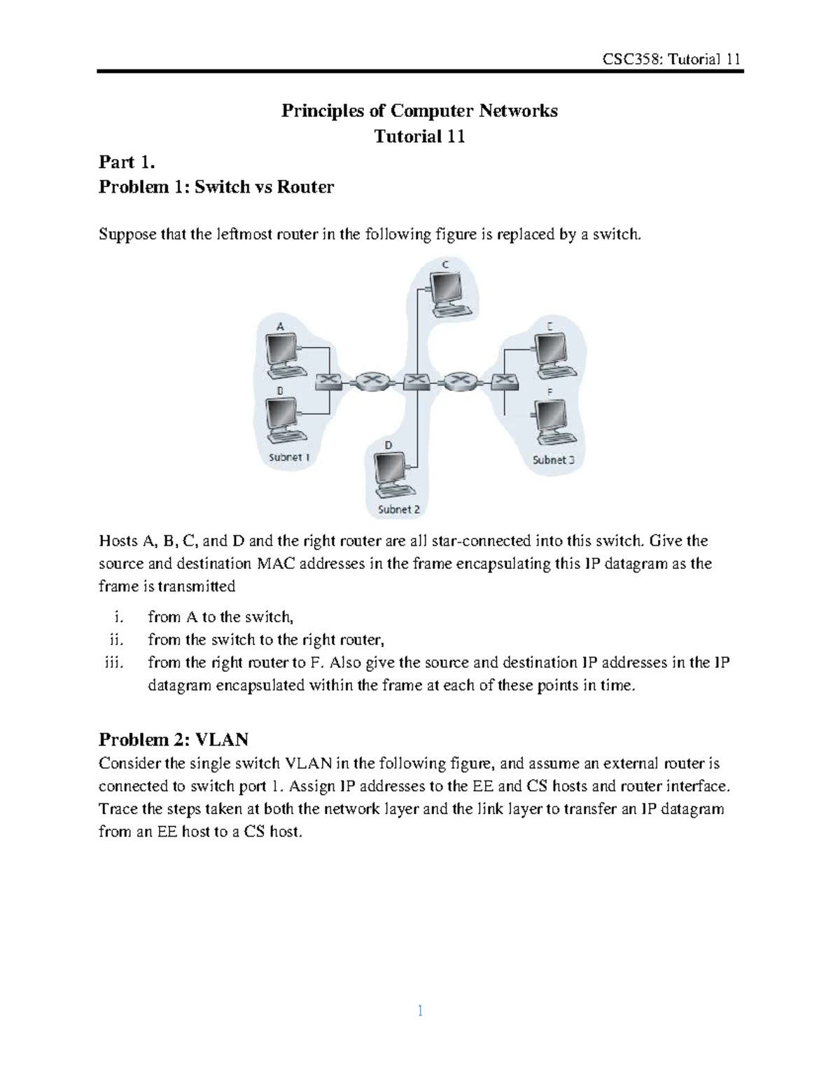 CSC358: Tutorial 10 - Principles of Computer Networks Class Notes - Studocu