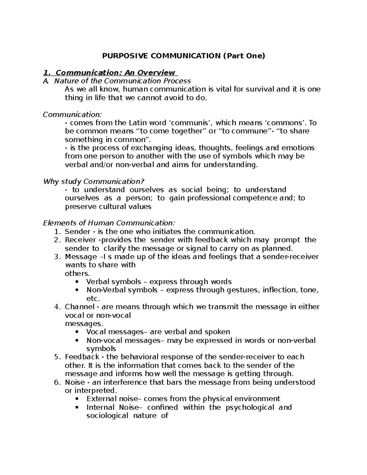 Purposive Communication - PURPOSIVE COMMUNICATION (Part One ...