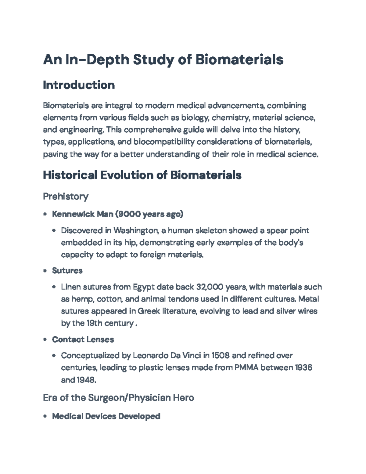 Biomaterials: Types, Applications, and Biocompatibility Insights - An ...