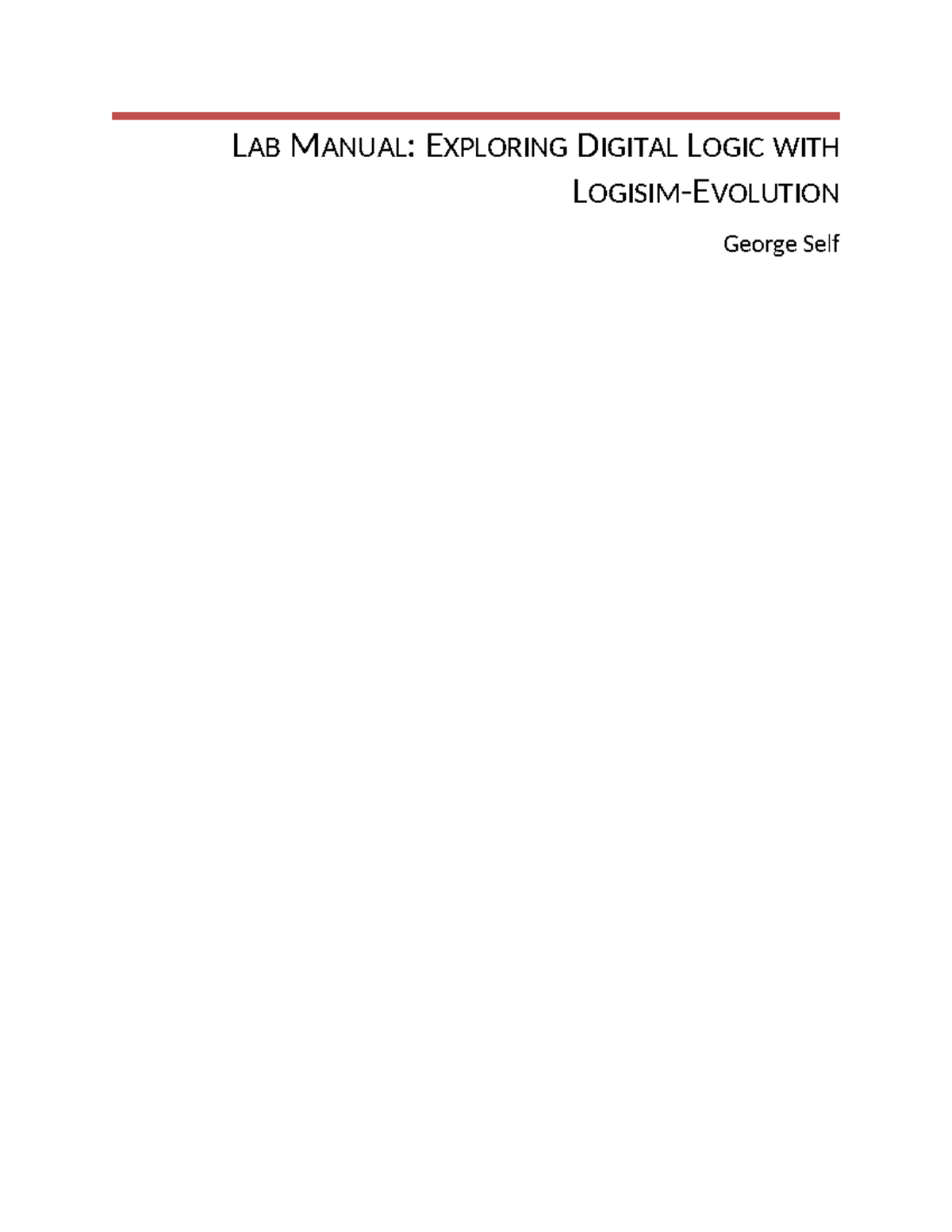 Lab Manual Pt 1-Exploring Digital Logic with Logisim-Evolution - LAB ...