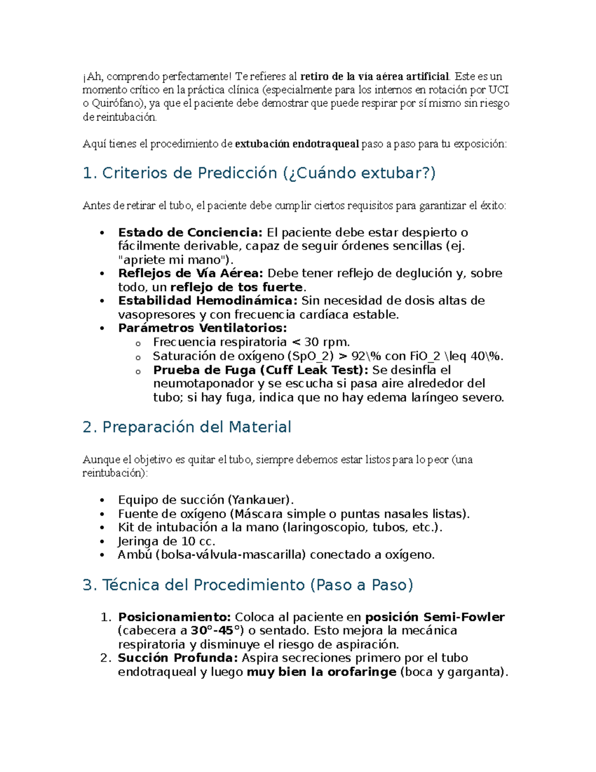 Guía Práctica de Extubación Endotraqueal para UCI y Quirófano - Document Preview