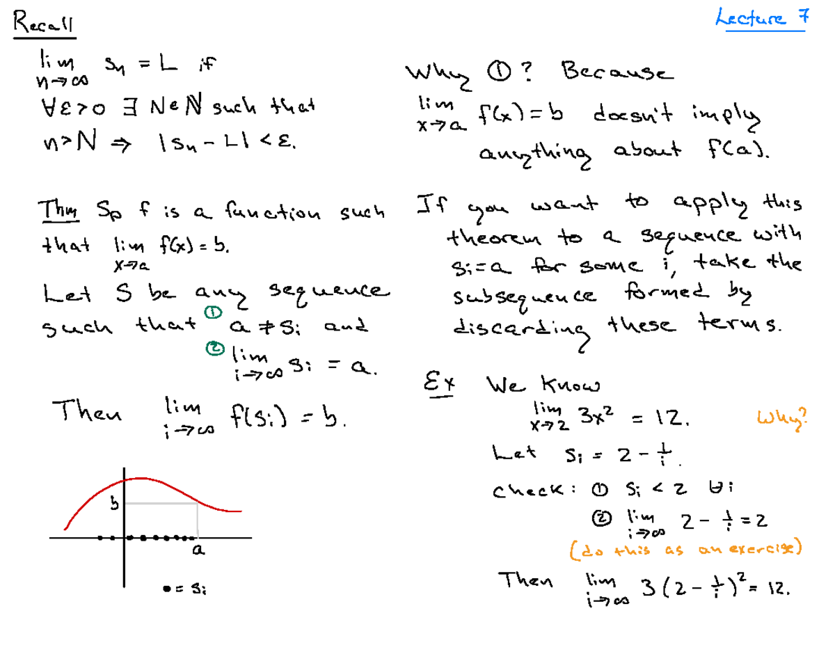 Lecture Notes on Limits and Continuity - MATH 1115 - Studocu