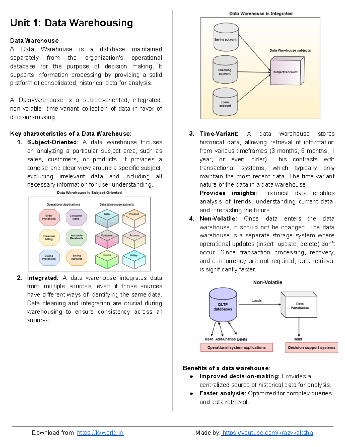Data Mining & Warehousing: Comprehensive Notes on Concepts and ...
